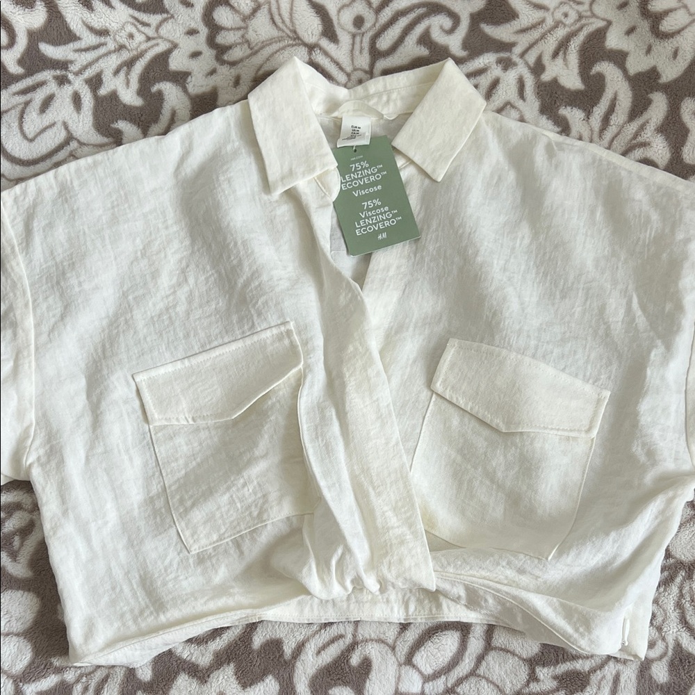 H&M Cream Viscose Shirt